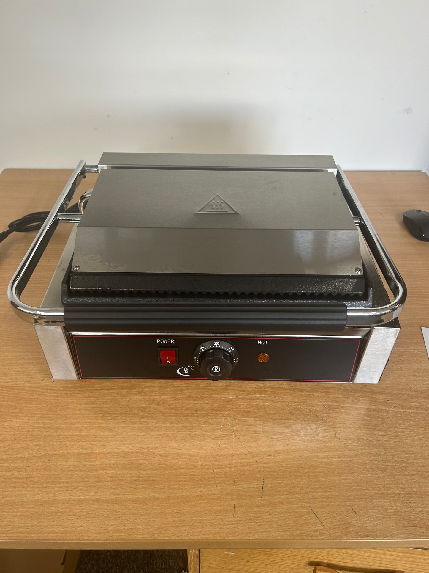 Commercial Panini Grill - Grooved Top - Flat Bottom